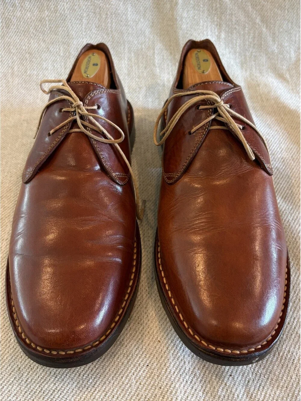 Cole Haan Country Cognac Brown Leather Plain Toe Derby Mens 10.5 M C02175